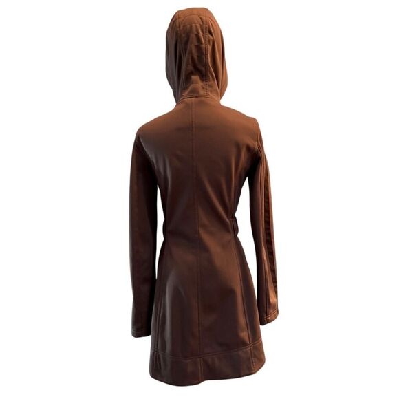 EUC! Laundry Shelli Segal Dark Gray Zip Close 4 Pockets Attached Belt Hood Small - Picture 2 of 10